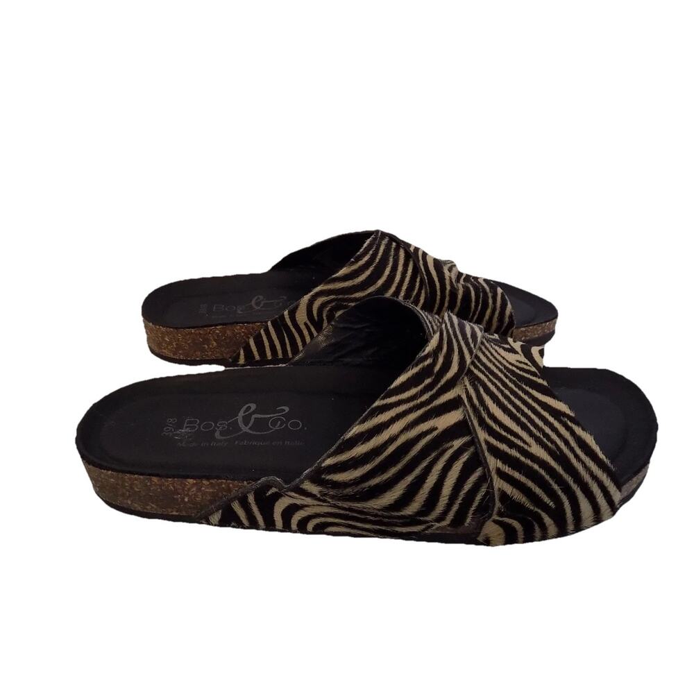 Bos & Co pony hair sandals slides Made in Italy size USA 8 EUR 39